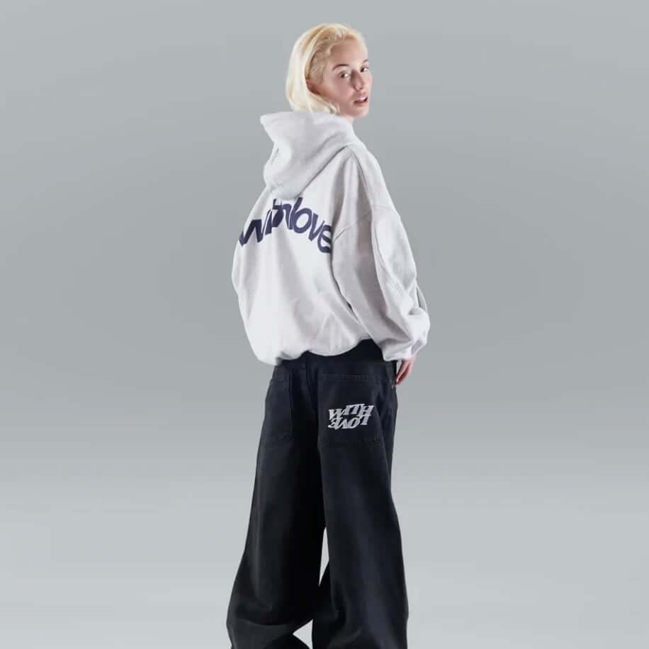 Women's Oversized Graphic Hoodie Pullover Sweatshirt with Drop Shoulder Kangaroo Pocket - Image 3