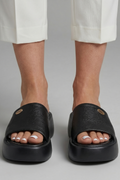 Women's Platform Sandals with Wedge Heels Slip-On Slides Open Toe Cushioned Footbed - Image 8