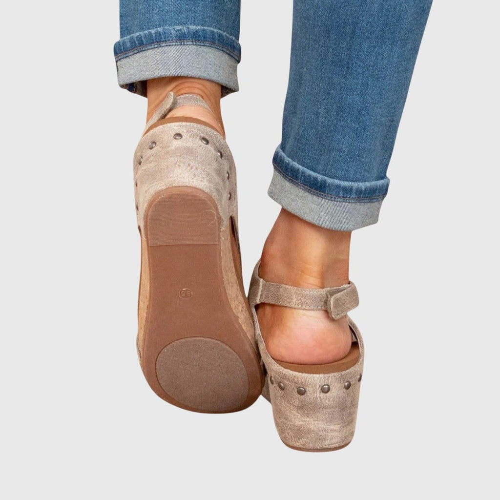Women's Platform Wedge Sandals Cork Open Toe | Hook and Loop Ankle Strap - Image 3