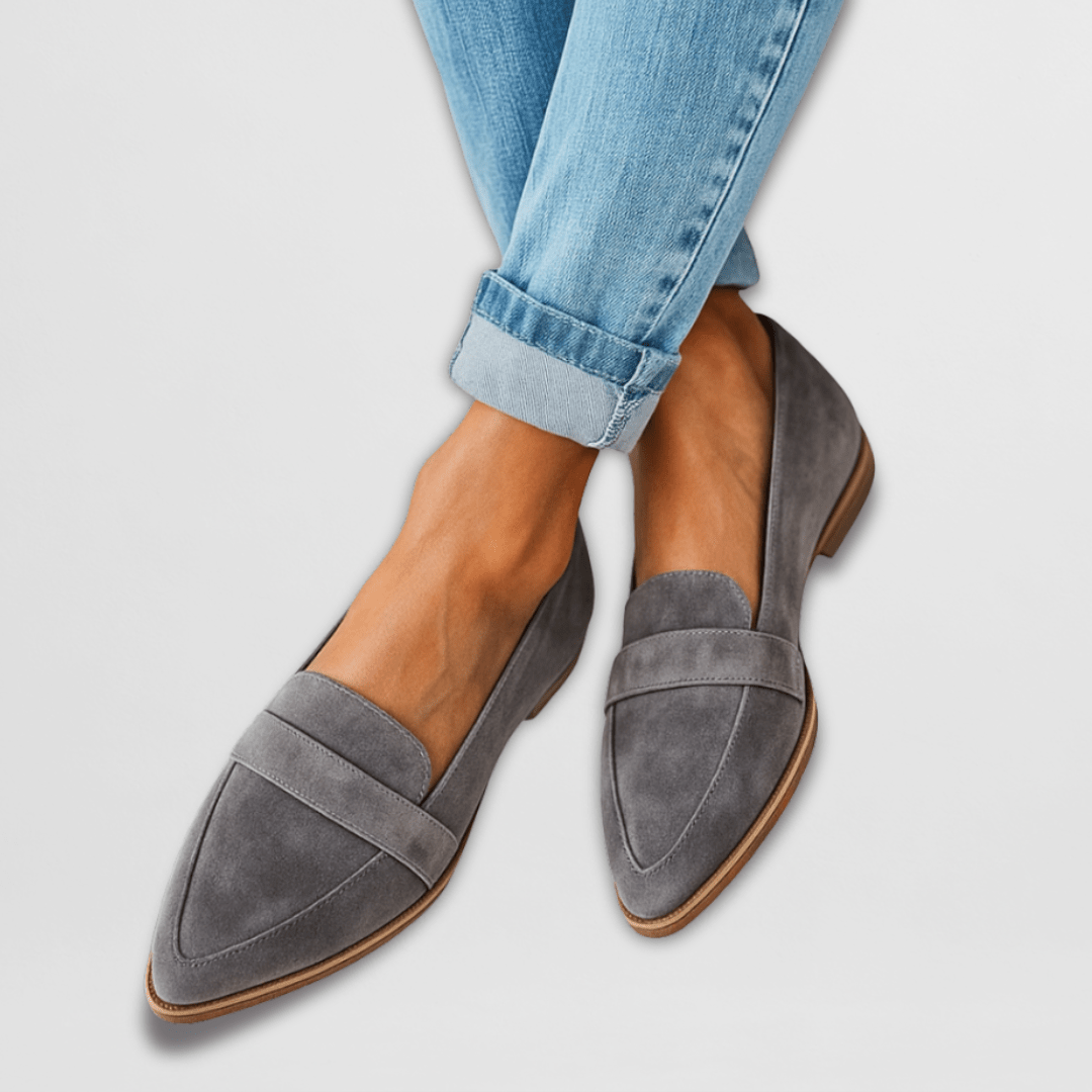 Women's Pointed Toe Suede Loafers Slip-On with Support - Image 2