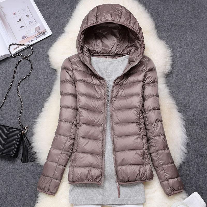 Women's Puffer Jacket Hooded Quilted with Zip Closure - Image 1