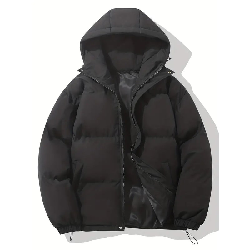 Women's Puffer Jacket Quilted Hooded with Drawstring Hem and Insulated Long Sleeves - Image 2