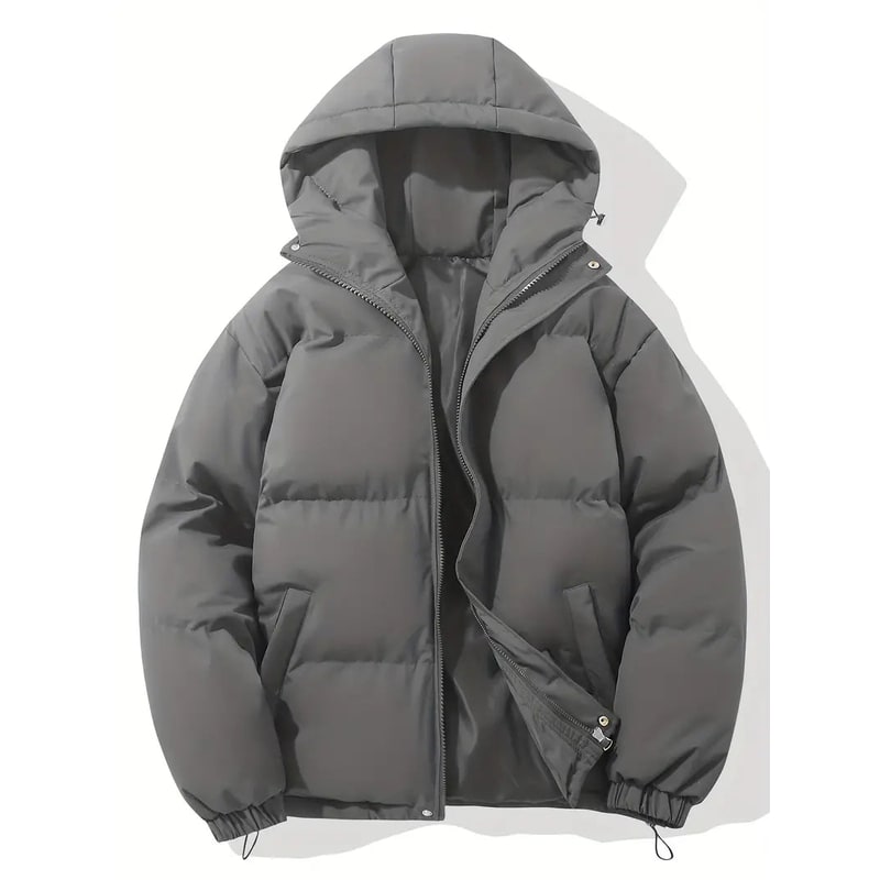 Women's Puffer Jacket Quilted Hooded with Drawstring Hem and Insulated Long Sleeves - Image 8