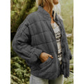 Women's Quilted Bomber Jacket with Full Zip and Oversized Fit - Image 1