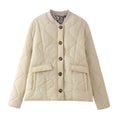 Women's Quilted Jacket with Leopard Print Lining and Onion Quilt - Image 1