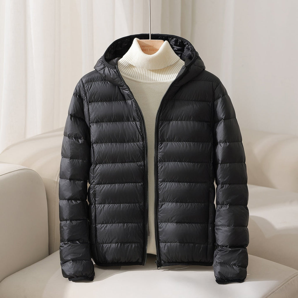 Women's Quilted Puffer Jacket with Hood and Zip Closure - Image 5