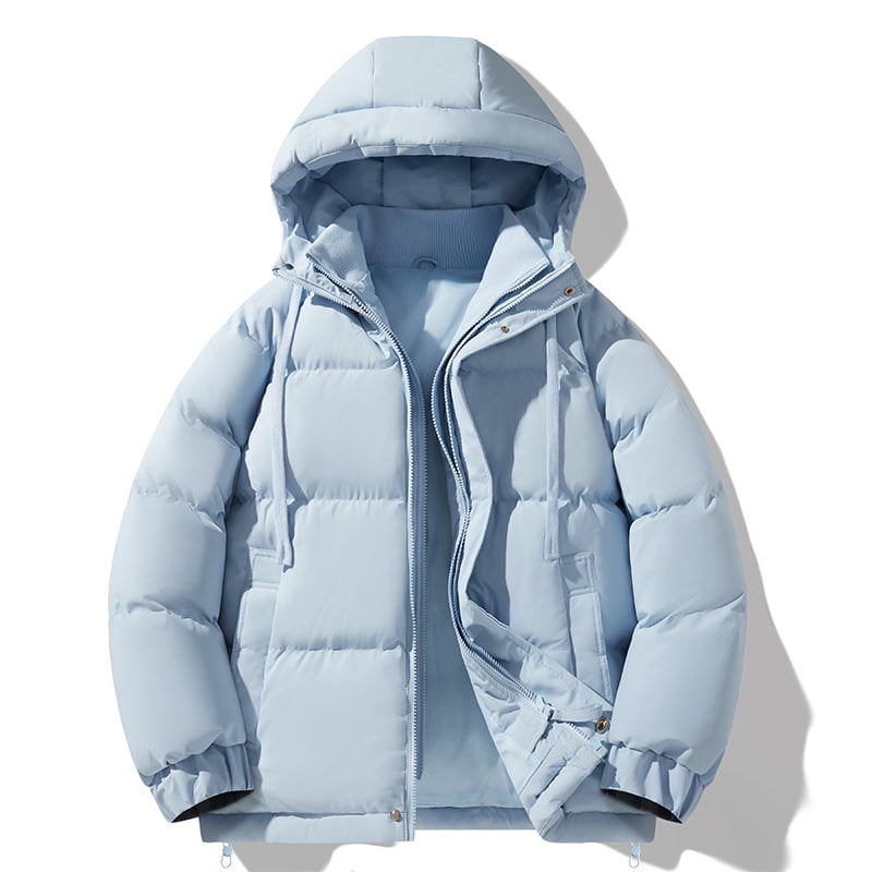 Women's Quilted Puffer Jacket with Hood Drawstring and Snap Storm Flap - Image 1