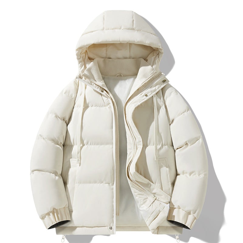 Women's Quilted Puffer Jacket with Hood Drawstring and Snap Storm Flap - Image 11