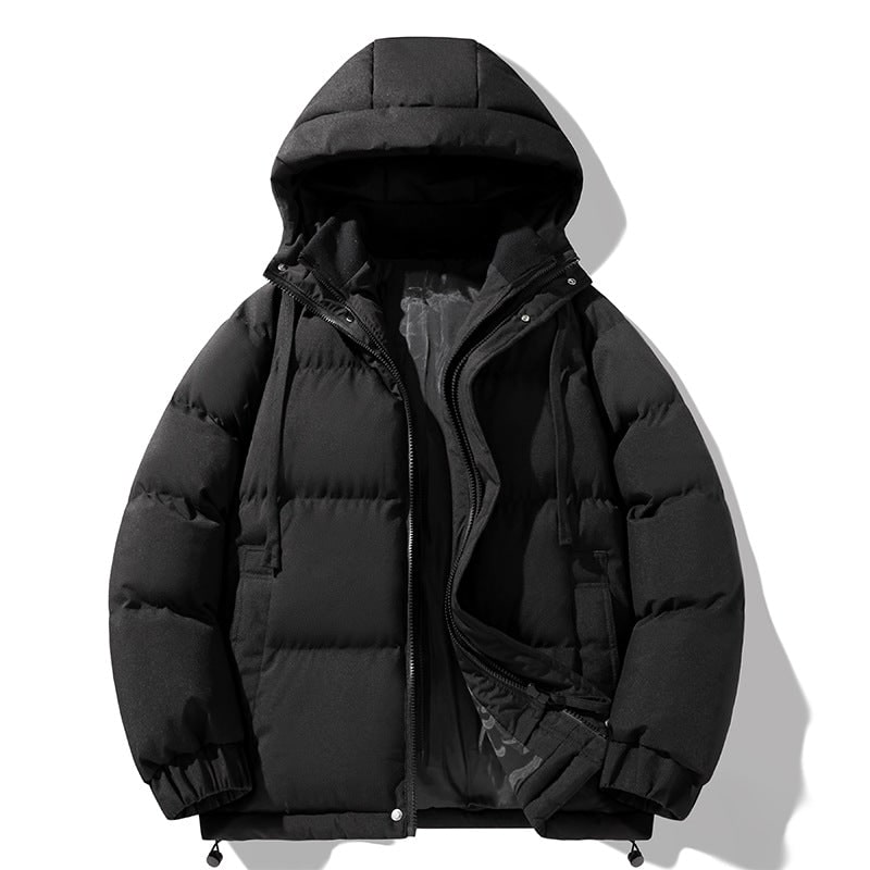 Women's Quilted Puffer Jacket with Hood Drawstring and Snap Storm Flap - Image 3
