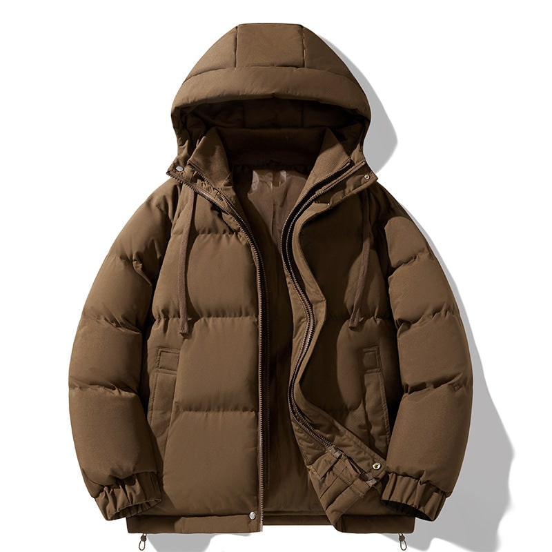 Women's Quilted Puffer Jacket with Hood Drawstring and Snap Storm Flap - Image 9