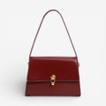 Women's Structured Shoulder Tote Bag with Zipper and Gold Hardware - Image 1
