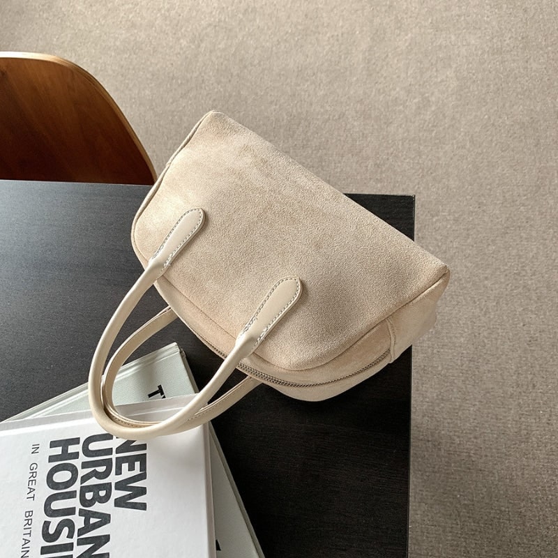 Women's Top Handle Tote Bag with Structured Dome Silhouette and Zip Closure - Image 3