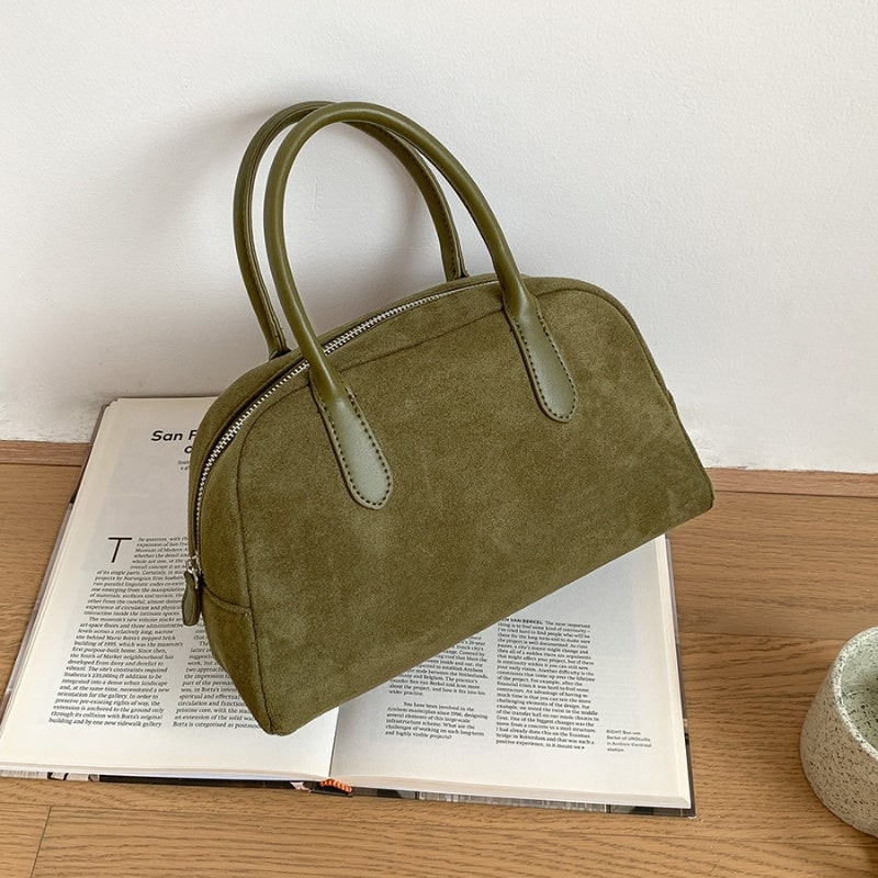 Women's Top Handle Tote Bag with Structured Dome Silhouette and Zip Closure - Image 6