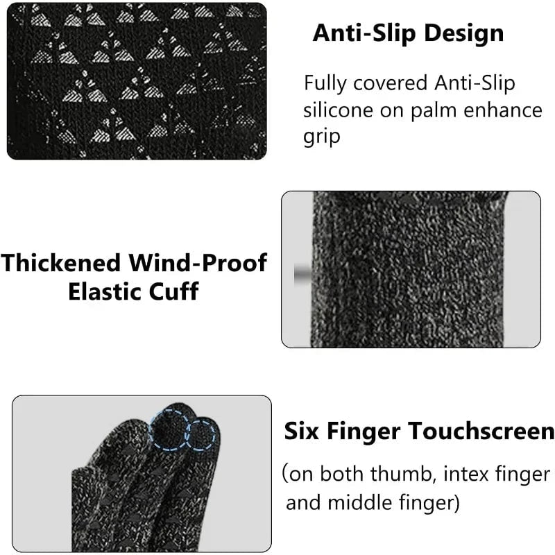 Women's Touchscreen Winter Gloves Knit with Silicone Grip and Conductive Fingertips - Image 4
