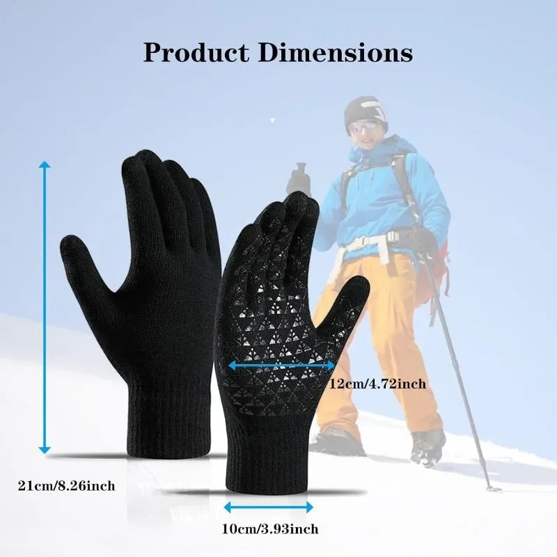 Women's Touchscreen Winter Gloves Knit with Silicone Grip and Conductive Fingertips - Image 5