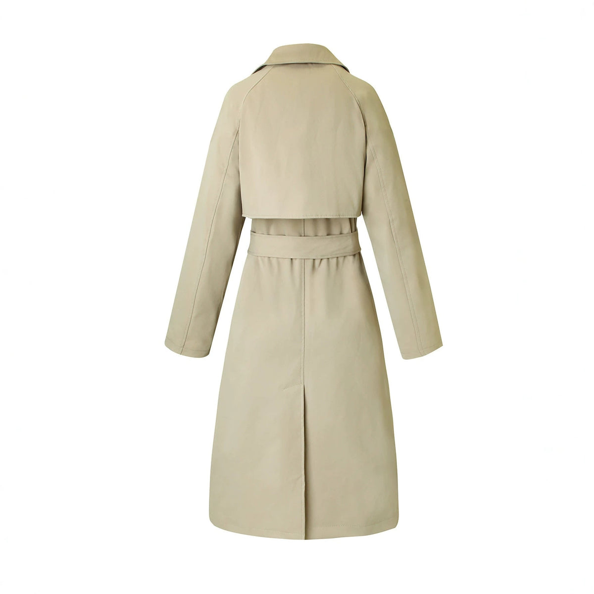 Women's Water Resistant Single Breasted Trench Coat with Tie Belt - Image 3