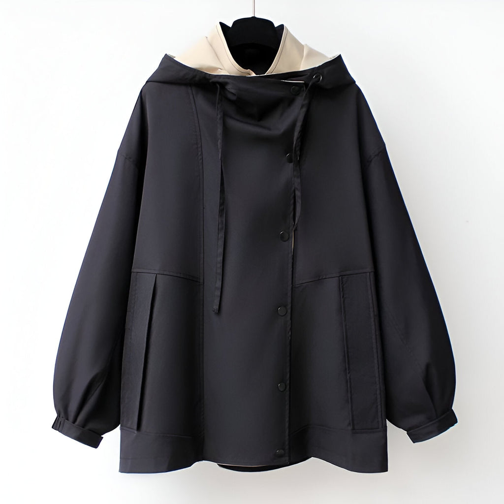 Women's Windbreaker Jacket with Hood and Drawstring Waist - Image 4