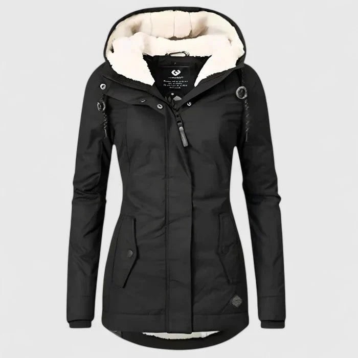 Women's Winter Coat with Waterproof Shell Sherpa Fleece Lining and Hooded Design - Image 1