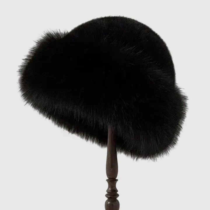 Women's Winter Faux Fur Hat with Fluffy Brim and Ear Coverage - Image 2