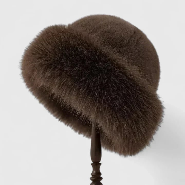 Women's Winter Faux Fur Hat with Fluffy Brim and Ear Coverage - Image 3