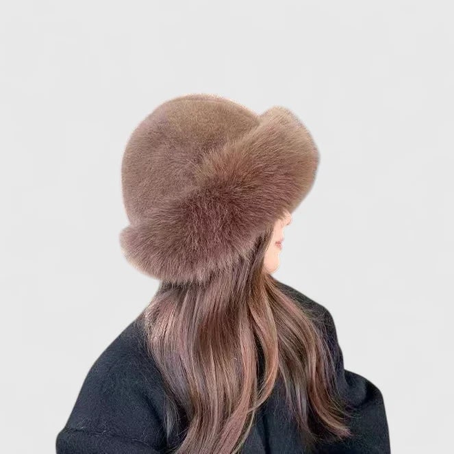 Women's Winter Faux Fur Hat with Fluffy Brim and Ear Coverage - Image 5