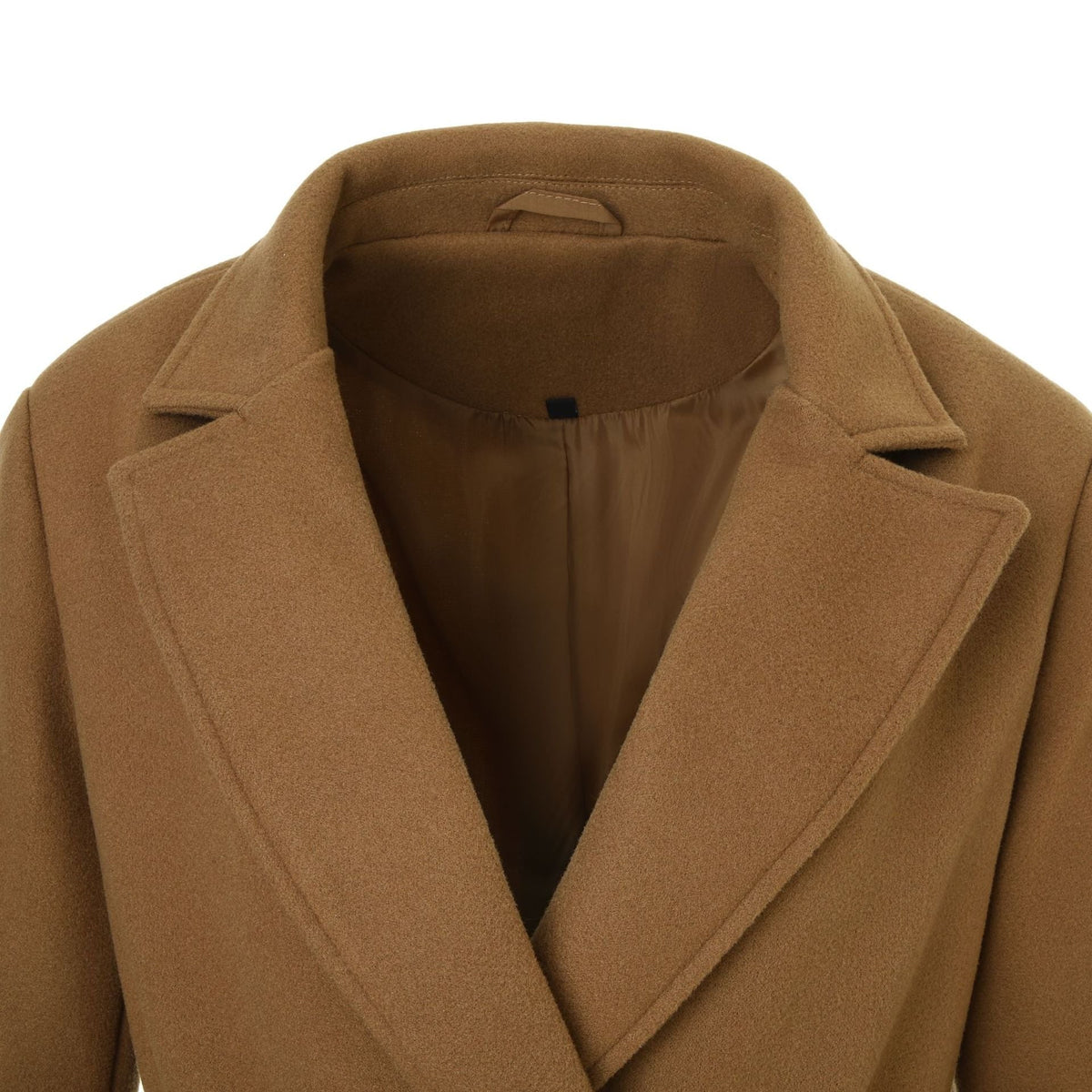Women's Winter Wrap Coat with Tie Belt and Notched Lapel Mid-Length - Image 4