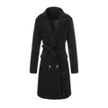 Women's Winter Wrap Coat with Tie Belt and Notched Lapel Mid-Length - Image 6