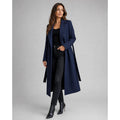Women's Wool Trench Coat with Belted Wrap Closure and Notched Lapel - Image 2