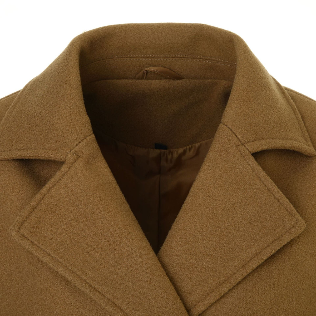 Women's Wool Winter Double Breasted Coat with Notched Lapel and Belted Waist - Image 4