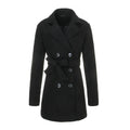 Women's Wool Winter Double Breasted Coat with Notched Lapel and Belted Waist - Image 5