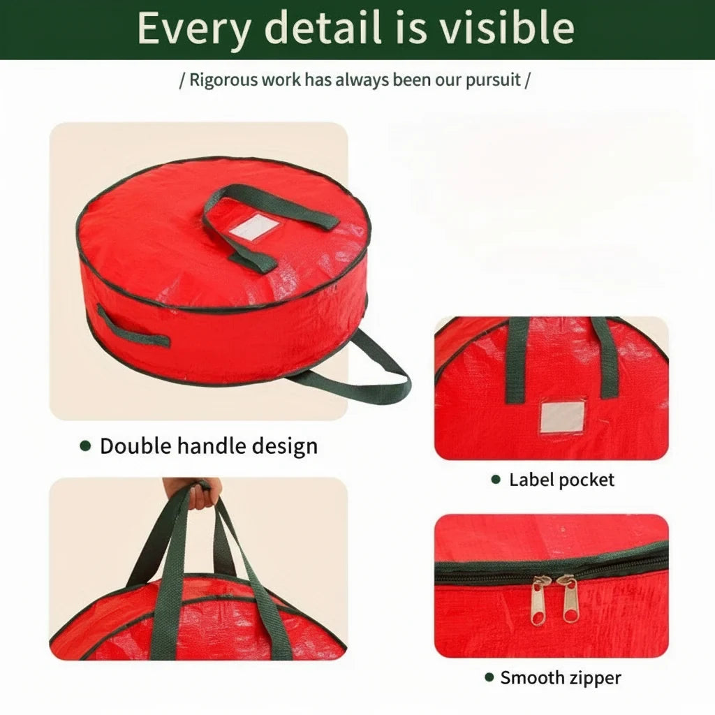 Wreath and Christmas Tree Storage Bag with Dual Zipper - Image 6